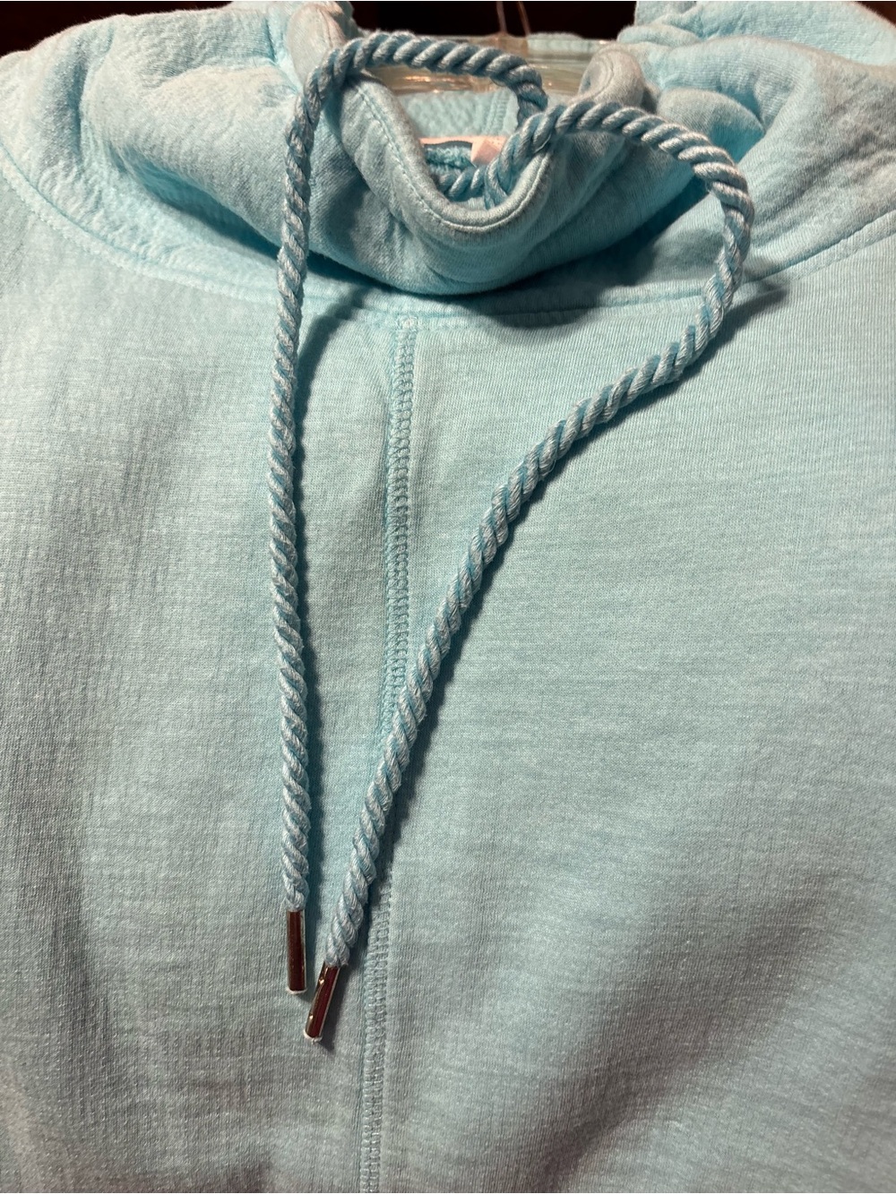 Talbots Light Aqua Short-Sleeve Cowl Neck Pullover Sweater - Picture 4 of 9